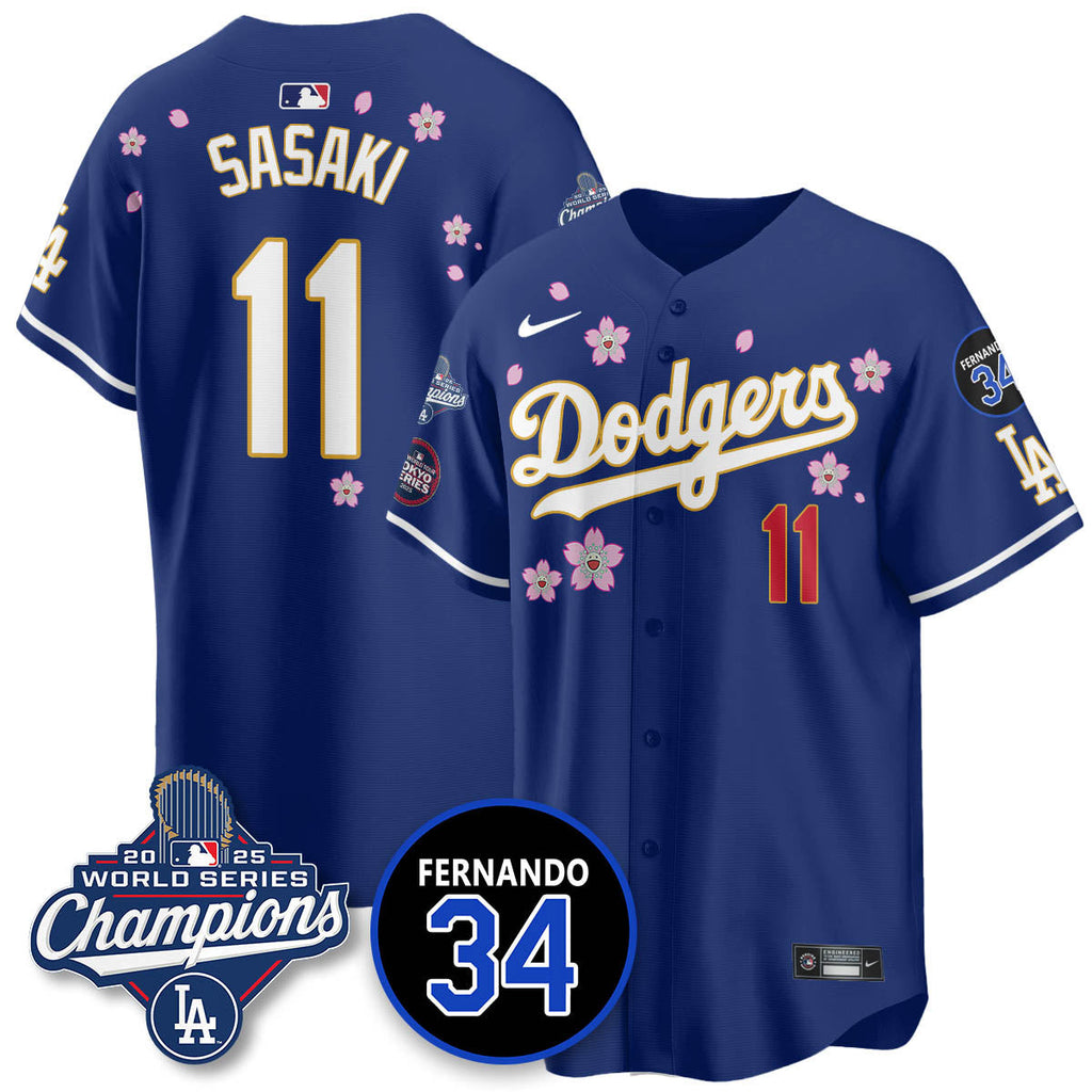 Los Angeles Dodgers Tokyo 2025 World Series Champions Jersey - All Stitched
