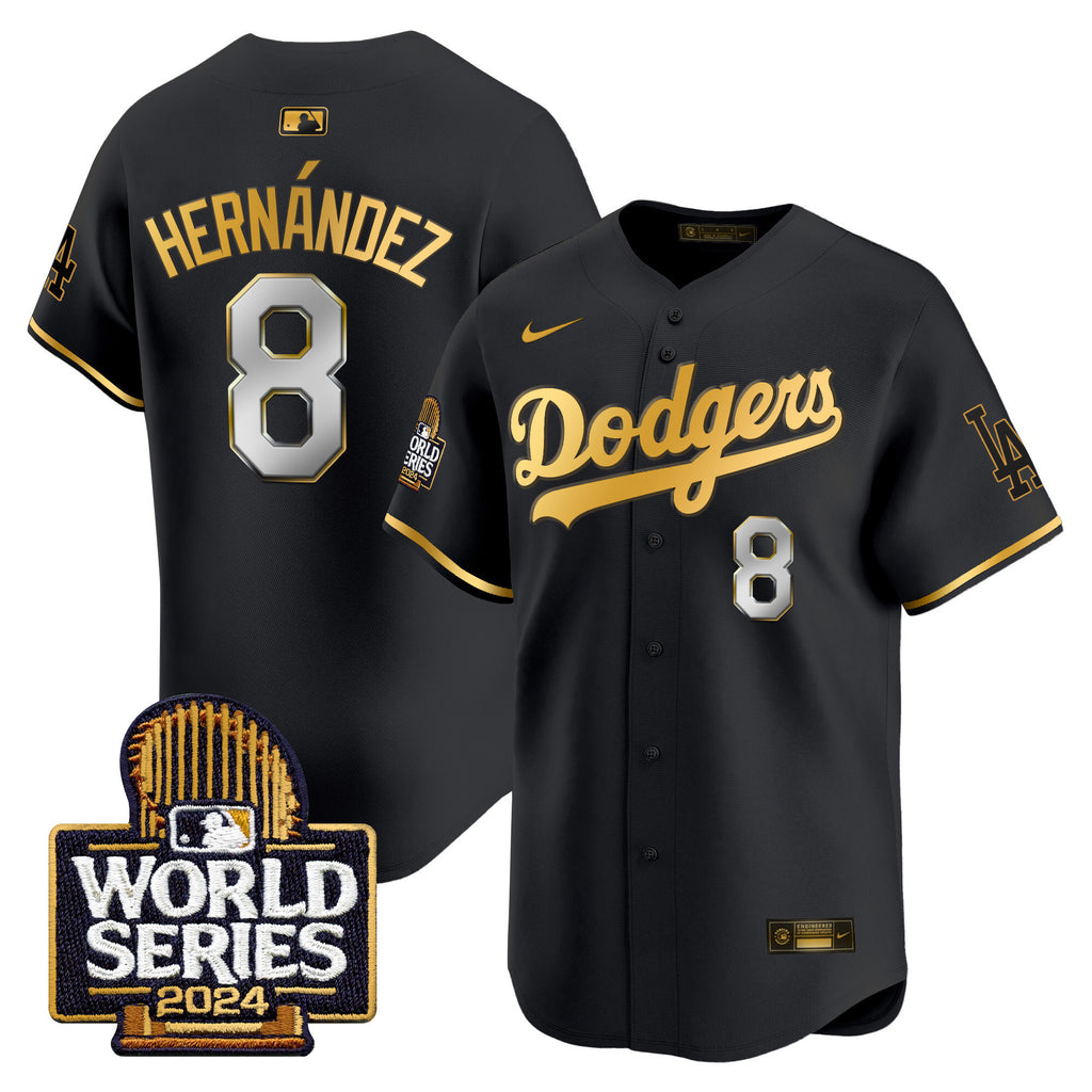 Men's Dodgers 2024 World Series Gold Trim Vapor Premier Limited Jersey - All Stitched