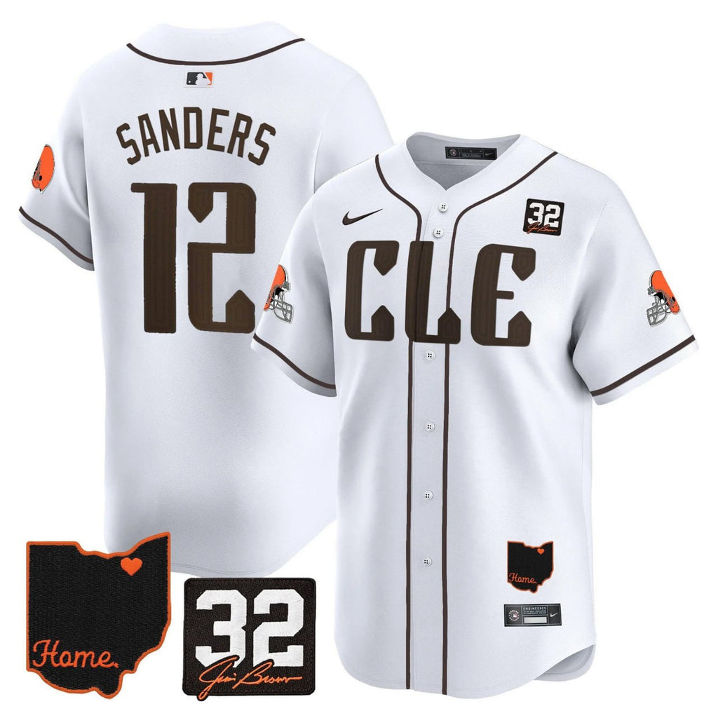 Browns #32 Jim Brown Memorial & Home Patch Vapor Premier Limited Men Jersey - All Stitched